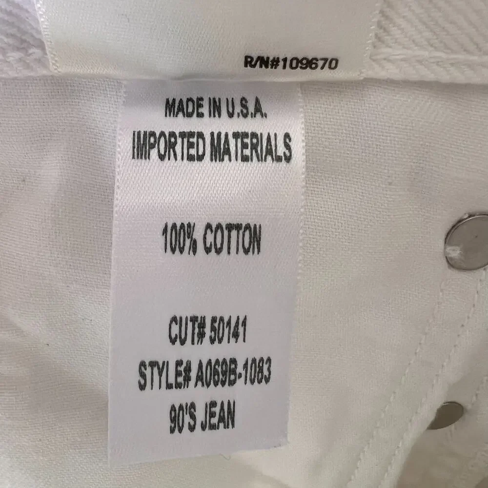 Revolve Agolde Jeans Womens Size 25 White 90's Fit Button Fly Destroyed Detail